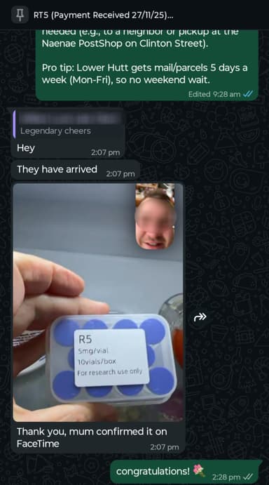 Verified customer delivery photo