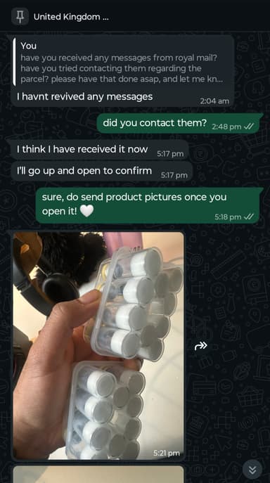 Verified customer delivery photo