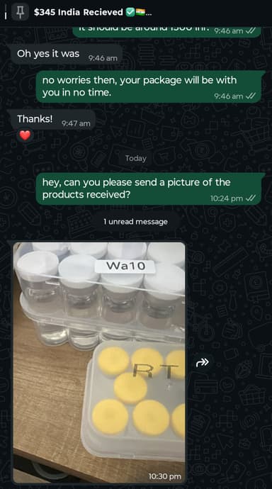 Verified customer delivery photo