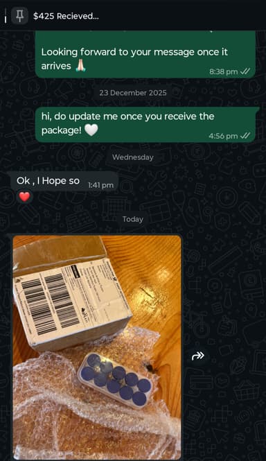 Verified customer delivery photo