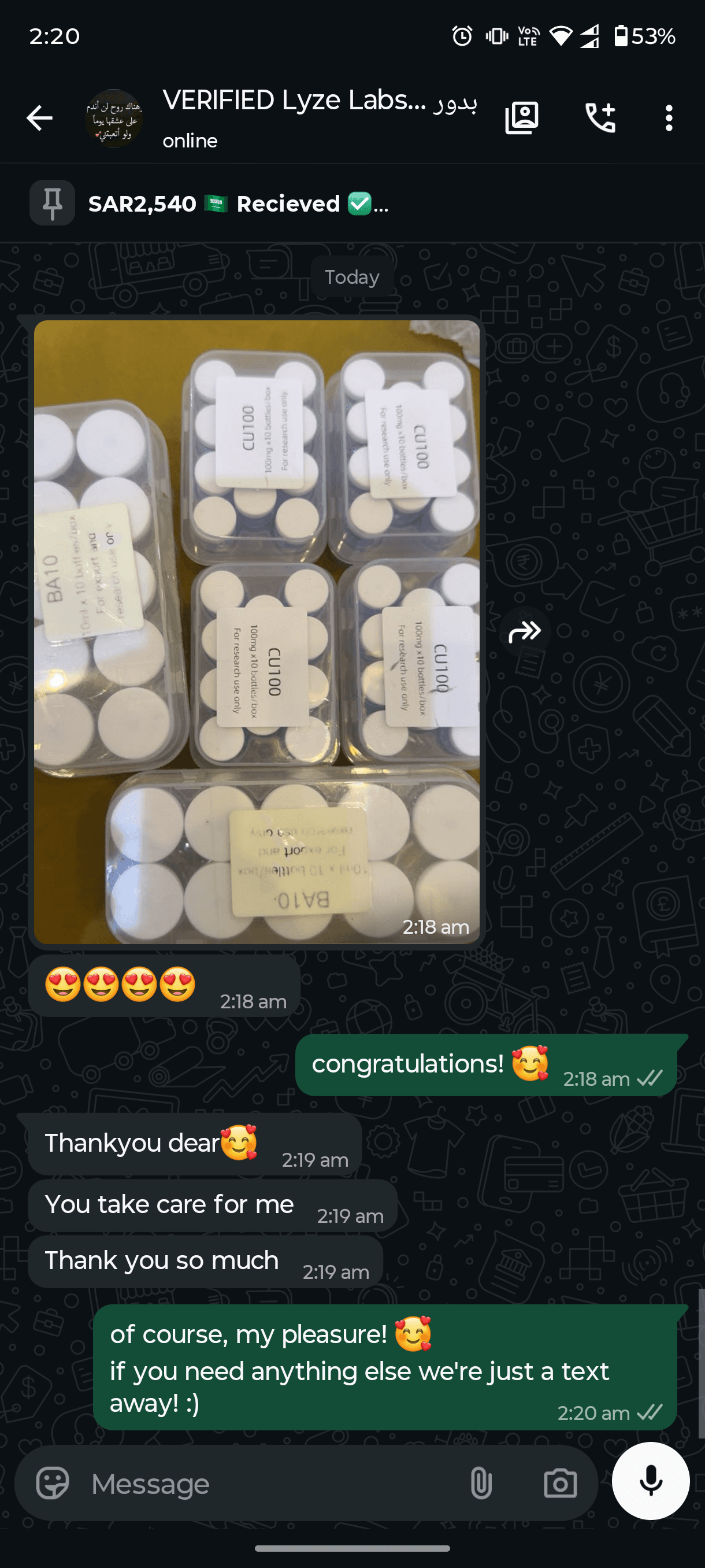 Verified delivery to Saudi Arabia - GHK-Cu Bulk Research Kit