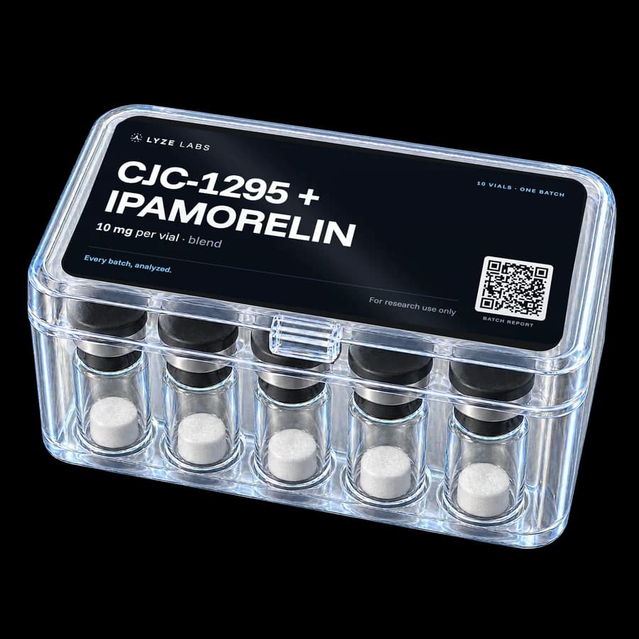 Lyze Labs CJC-1295 + Ipamorelin Blend 10mg*10vials - Verified >99% Purity HPLC Research Standard