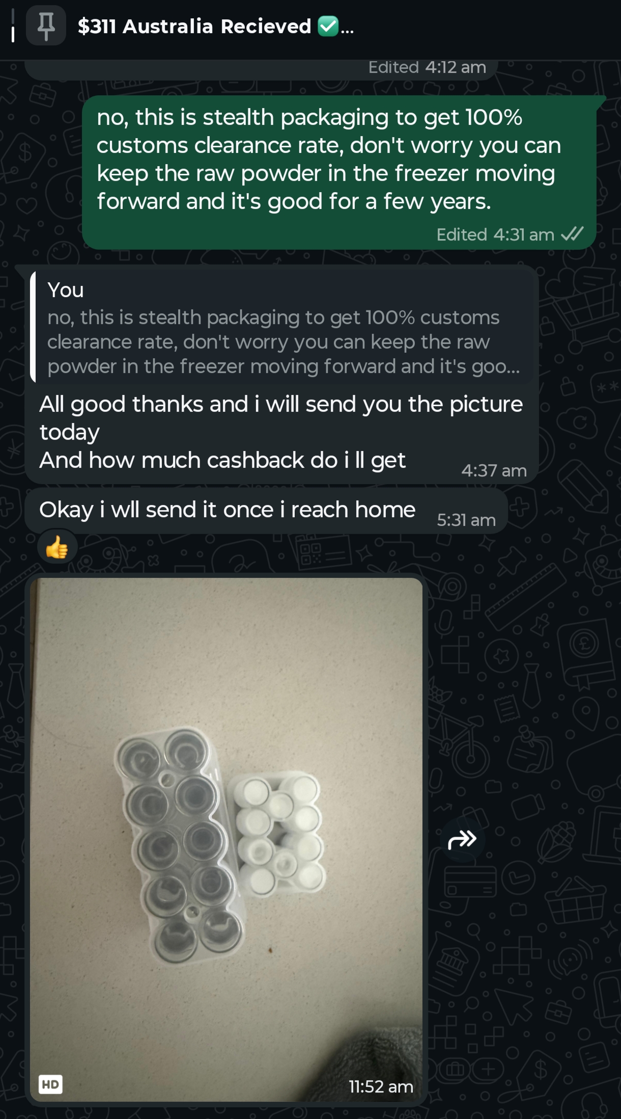Verified customer delivery photo